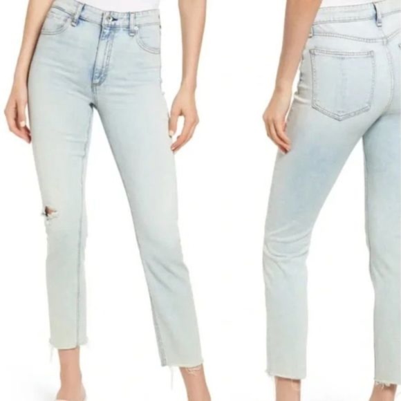 Rag & Bone Nina High-Rise Ankle Cigarette Jean Light Wash NWT - Picture 1 of 16
